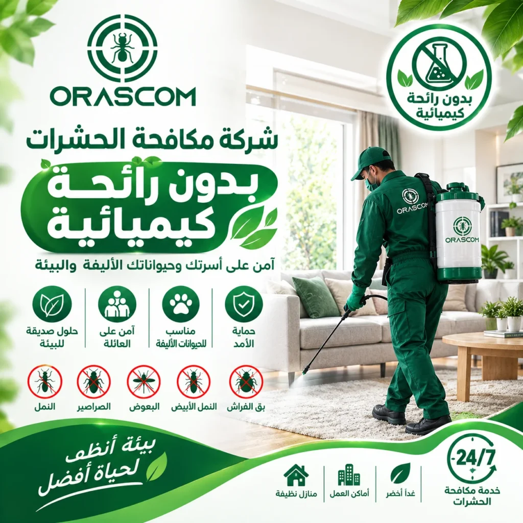 شركة مكافحة حشرات بدون رائحة كيميائية | دليل شامل شركة مكافحة حشرات بدون رائحة كيميائية