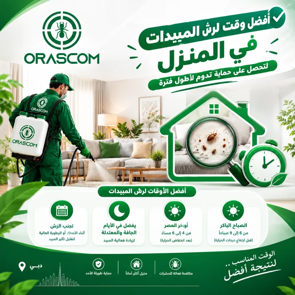أفضل وقت لرش المبيدات في المنزل
