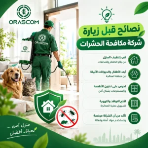 نصائح قبل زيارة شركة مكافحة الحشرات: دليل تجهيز المنازل والمنشآت نصائح قبل زيارة شركة مكافحة الحشرات